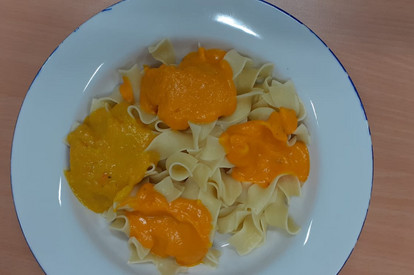 Bandnudeln mit Kürbisrahmsoße