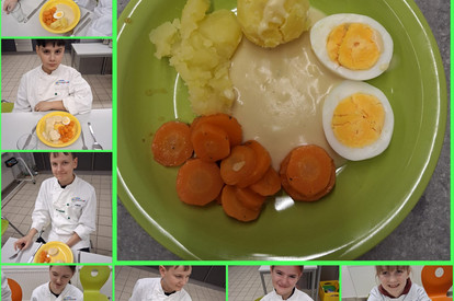 Senfeier und Obstspieße