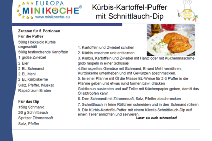 Kürbis-Kartoffelpuffer mit Schnittlauch Dip