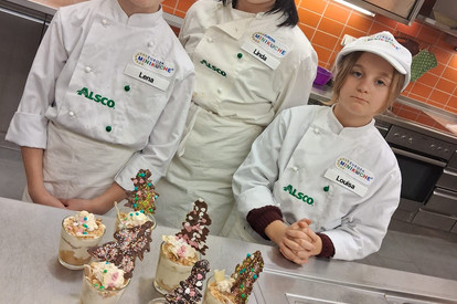 Apfel Trifle und Streusel-Kuchen