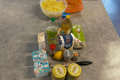 Quarkkäulchen mit Apfelmus