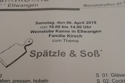 MT 07 Spätzle & Soß` in der Weinstube Kanne in Ellwangen